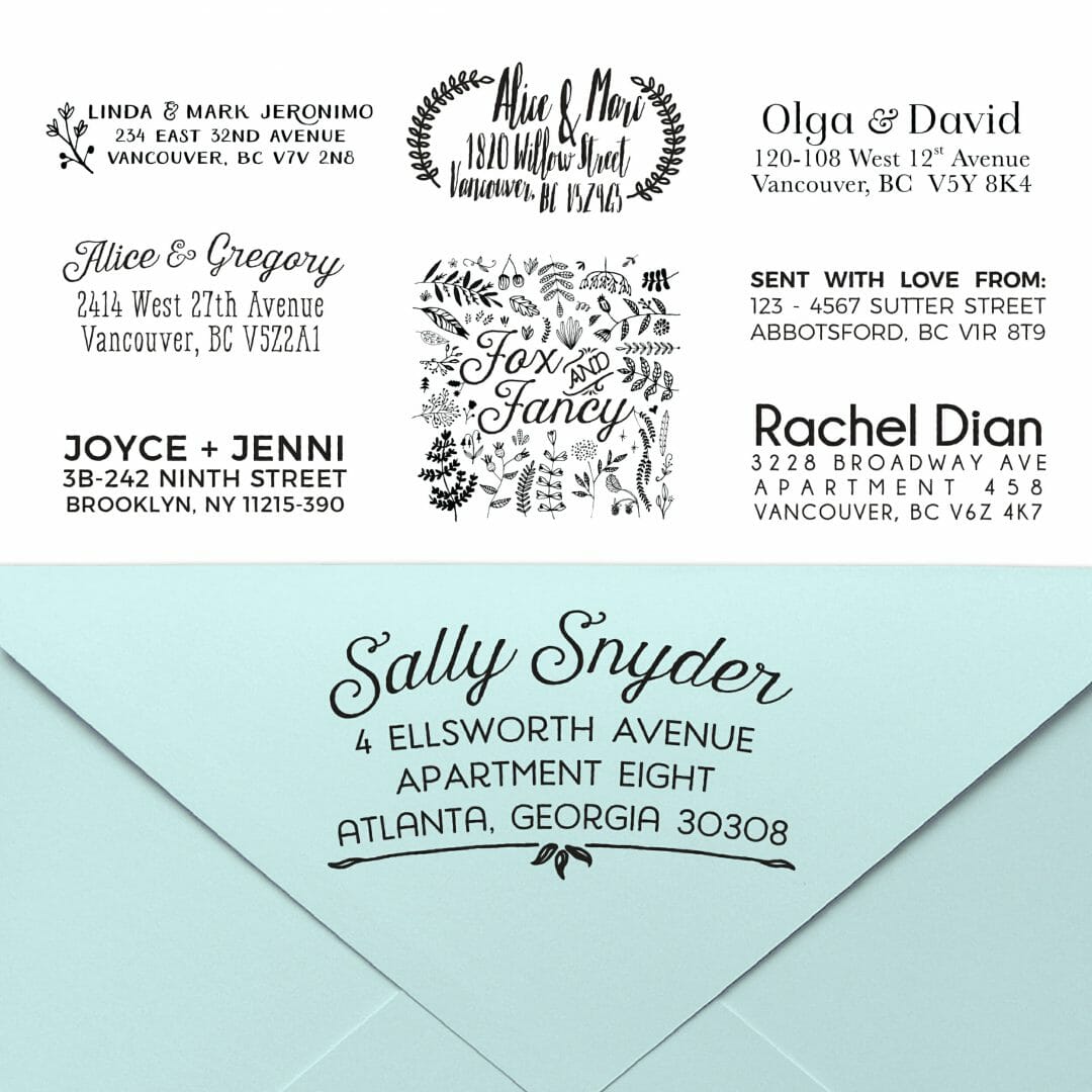 custom address stamp design fox fancy
